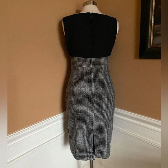 Anthropologie Sparrow Vapor Rise Black Houndstooth Wool Sheath Dress M NWT - Picture 4 of 11